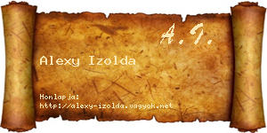 Alexy Izolda névjegykártya